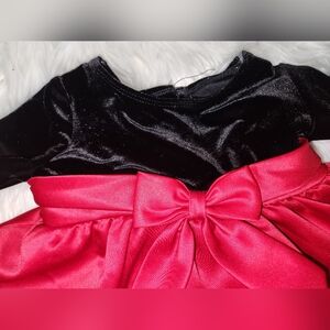 18M Red Satin & Black Velvet dress